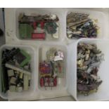 'Vintage' painted diecast lead and other metal model farmyard animals and miscellaneous assorted