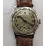 A 1940s Ralco Borger, stainless steel cased German military type wristwatch,