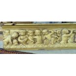 A moulded and gilt painted composition frieze panel,