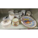 20thC British Royal commemorative ceramics: to include a Paragon china oval dish 10''dia;