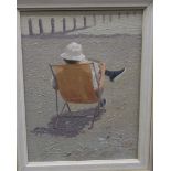 Dennis Syrell - a man seated in a deckchair,