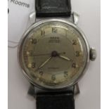 A 1940s Veto stainless steel cased wristwatch, the movement with sweeping seconds,