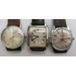 Three 1960s stainless steel wristwatches, viz.