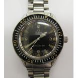 A 1966 Omega Seamaster 300 stainless steel cased bracelet wristwatch, model 155.