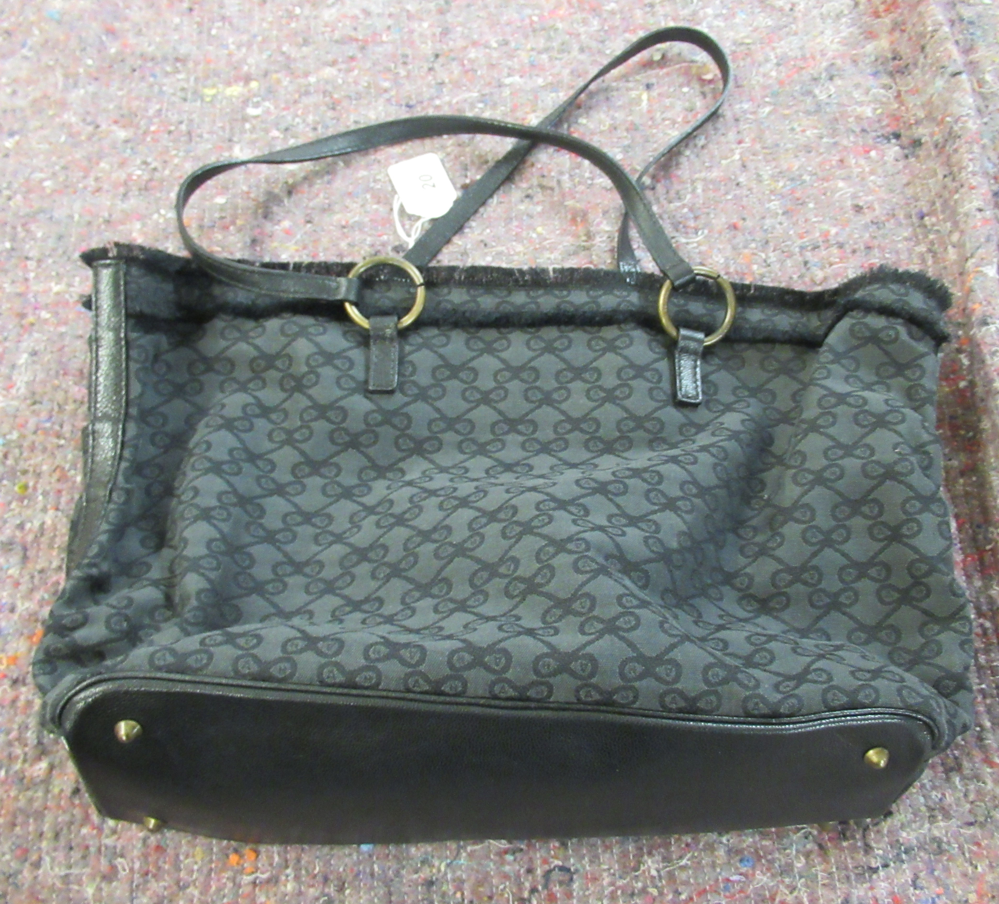 An Anya Hindmarch textured black fabric tote bag OS5 - Image 2 of 3