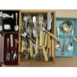 Silver plated cutlery and flatware: to include fish knives and forks;