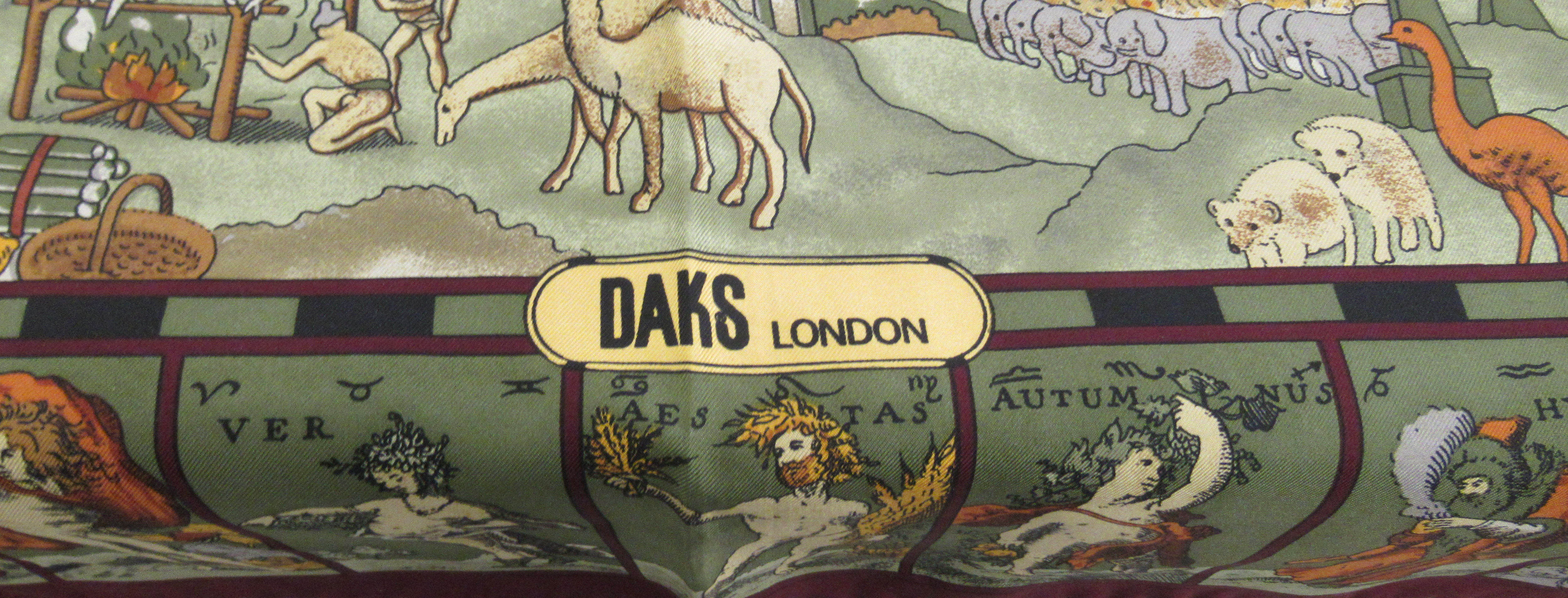 Two Daks of London patterned silk scarves 34''sq OS10 - Image 5 of 5