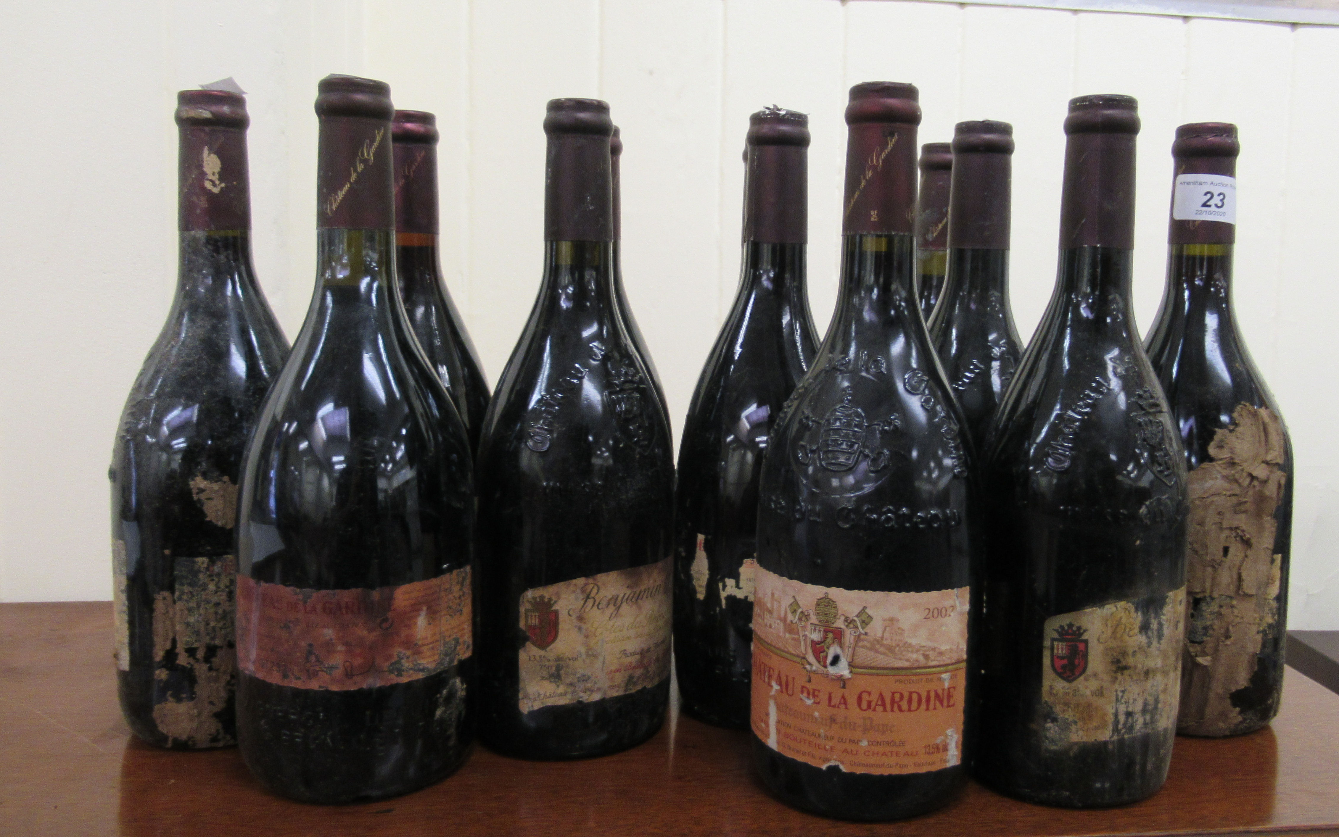 Wine: thirteen bottles of Chateau de la Gardine Benjamin Brunel mixed years RAM