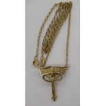 A 9ct gold Art Nouveau inspired pendant,