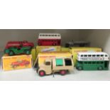 Six Dinky diecast model vehicles: to include a double decker bus,