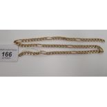 A 9ct gold curb and hoop link neckchain 11