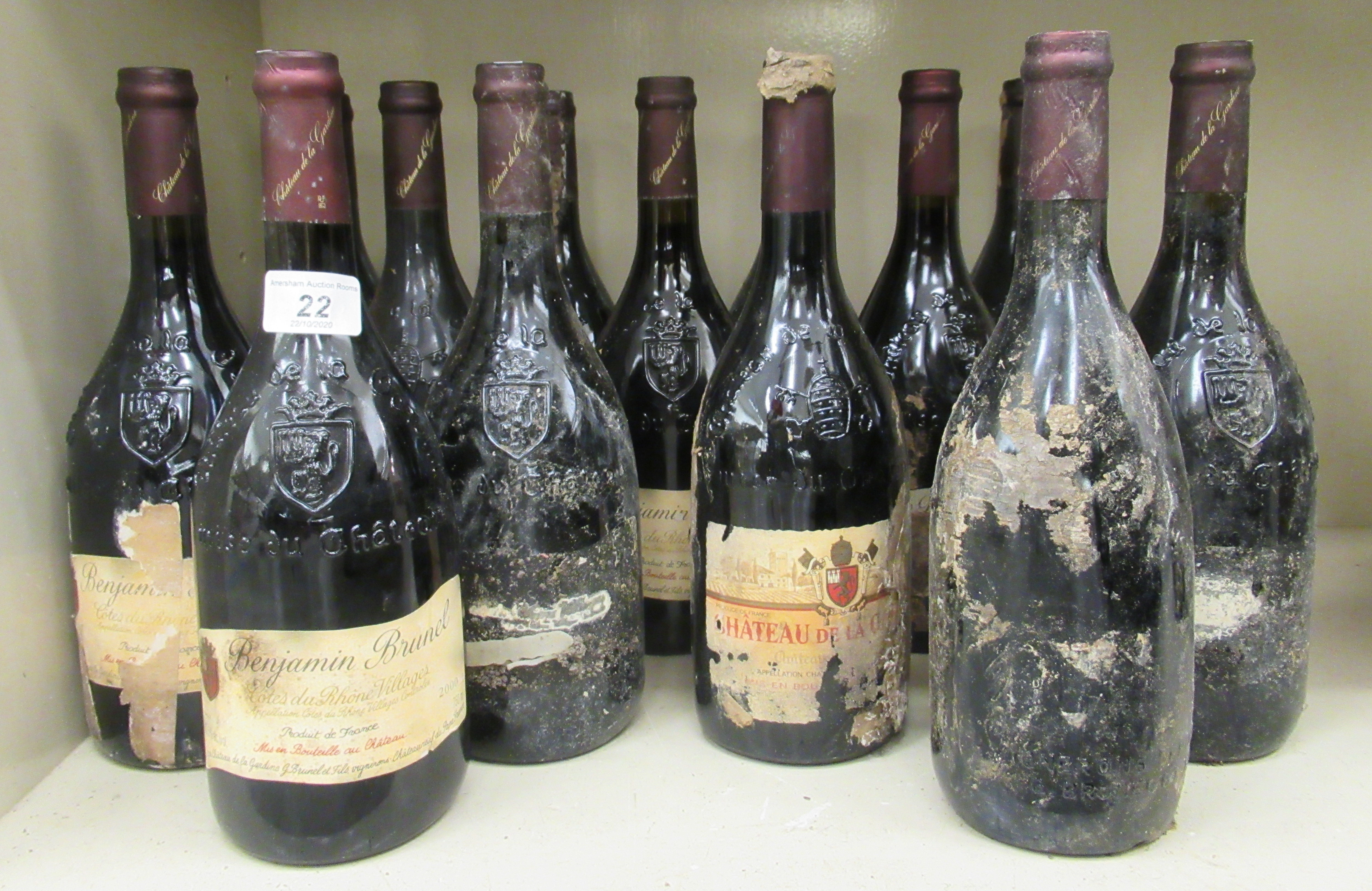 Wine: thirteen bottles of Chateau de la Gardine Benjamin Brunel mixed years OS4