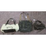 Two Escada brown and tan leather handbags;