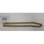 A 9ct gold fine ropetwist neckchain 11