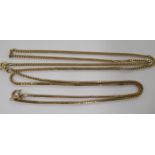 Two 9ct gold box link neckchains 11