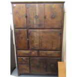 A 'vintage' Hygena dark stained plywood kitchen unit,