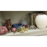 Interior designer's items: to include a studio pottery, blue glazed,