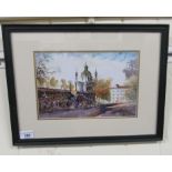 Modern Russian School - a street scene watercolour bears an indistinct signature & dated '98 10.