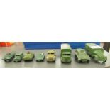 Eight army related diecast Dinky toys: to include an armoured Command vehicle,
