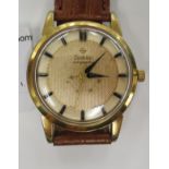 A 1950s Zodic Autographic Power reserve gold plated and stainless steel cased wristwatch,