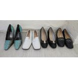 Ladies shoes, viz. four pairs by Salvatore Ferragamo, some with snakeskin effect approx.