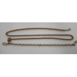 A 9ct rose gold twist neckchain;