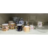 A mixed lot: to include a late Victorian Royal Crown Derby miniature loving cup,