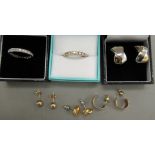 Items of personal ornament: to include a white metal eternity ring,