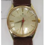 A 1960s Zenith Pilot gold plated and stainless steel cased wristwatch,