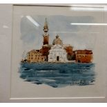 James Wood - a Venetian cathedral pen & watercolour bears a signature 5'' x 6'' framed