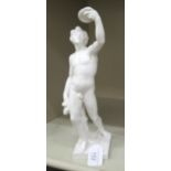 In the manner of Doccia, an ivory glazed porcelain standing figure,