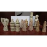 A (possibly) African thirty-two piece carved soapstone chess set SR