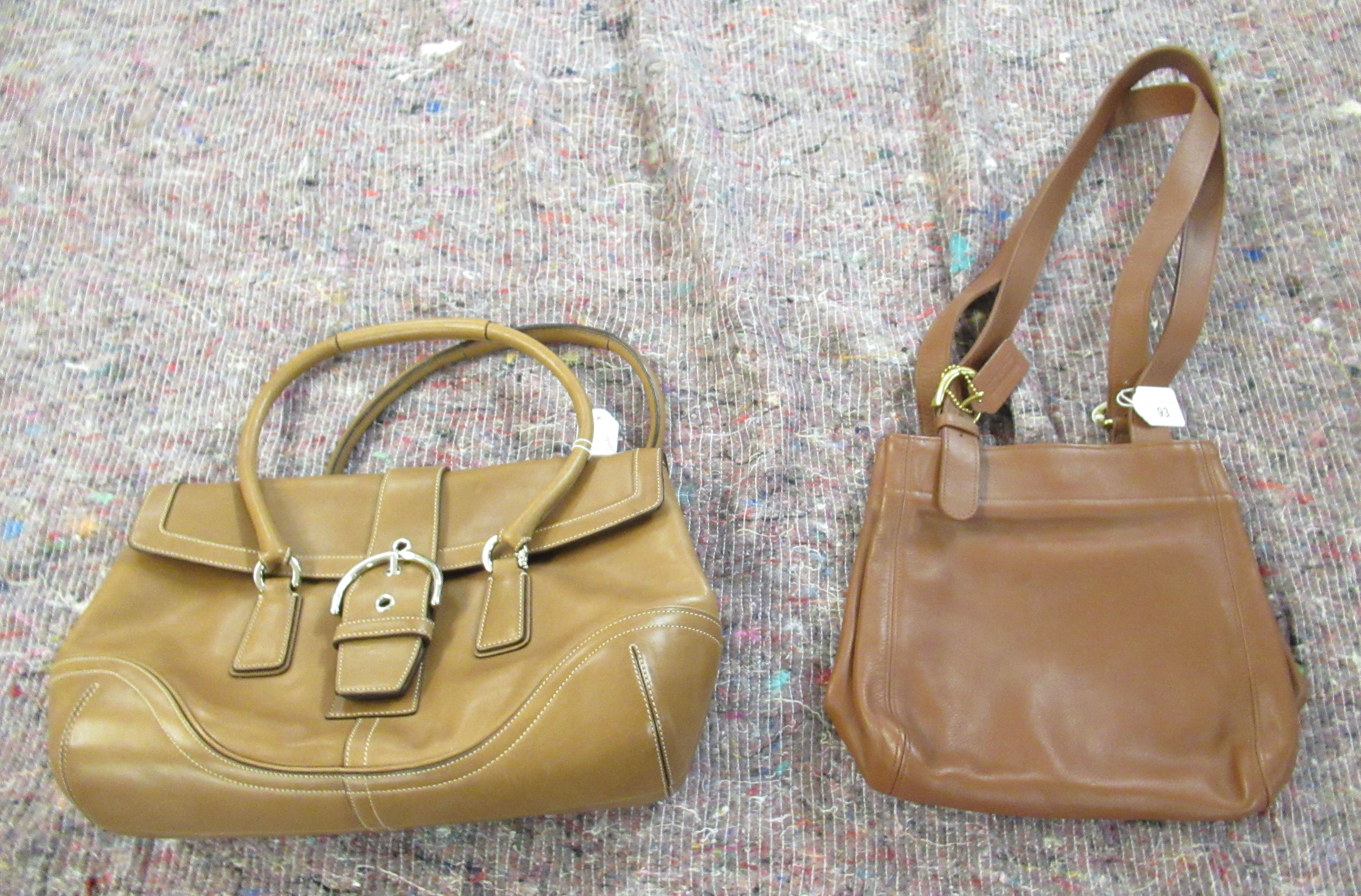 Two Coach brown leather handbags OS4