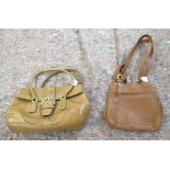 Two Coach brown leather handbags OS4