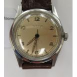 A 1950s Ebel Automatic stainless steel cased wristwatch, the movement with sweeping seconds,