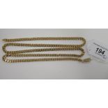 A 9ct gold flat curb link neckchain 11