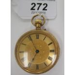 A late Victorian lady's 18ct gold cased pocket watch,