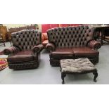 A Chesterfield style two person settee,