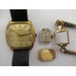 A Longines Conquest gold plated and stainless steel cased wristwatch,