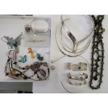 Silver and white metal designer jewellery: to include an Antica Murrina glass necklace OS10