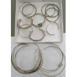 Silver jewellery: to include a textured bark effect bangle OS10