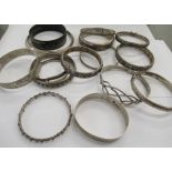 Silver, silver coloured metal and other bracelets and bangles,