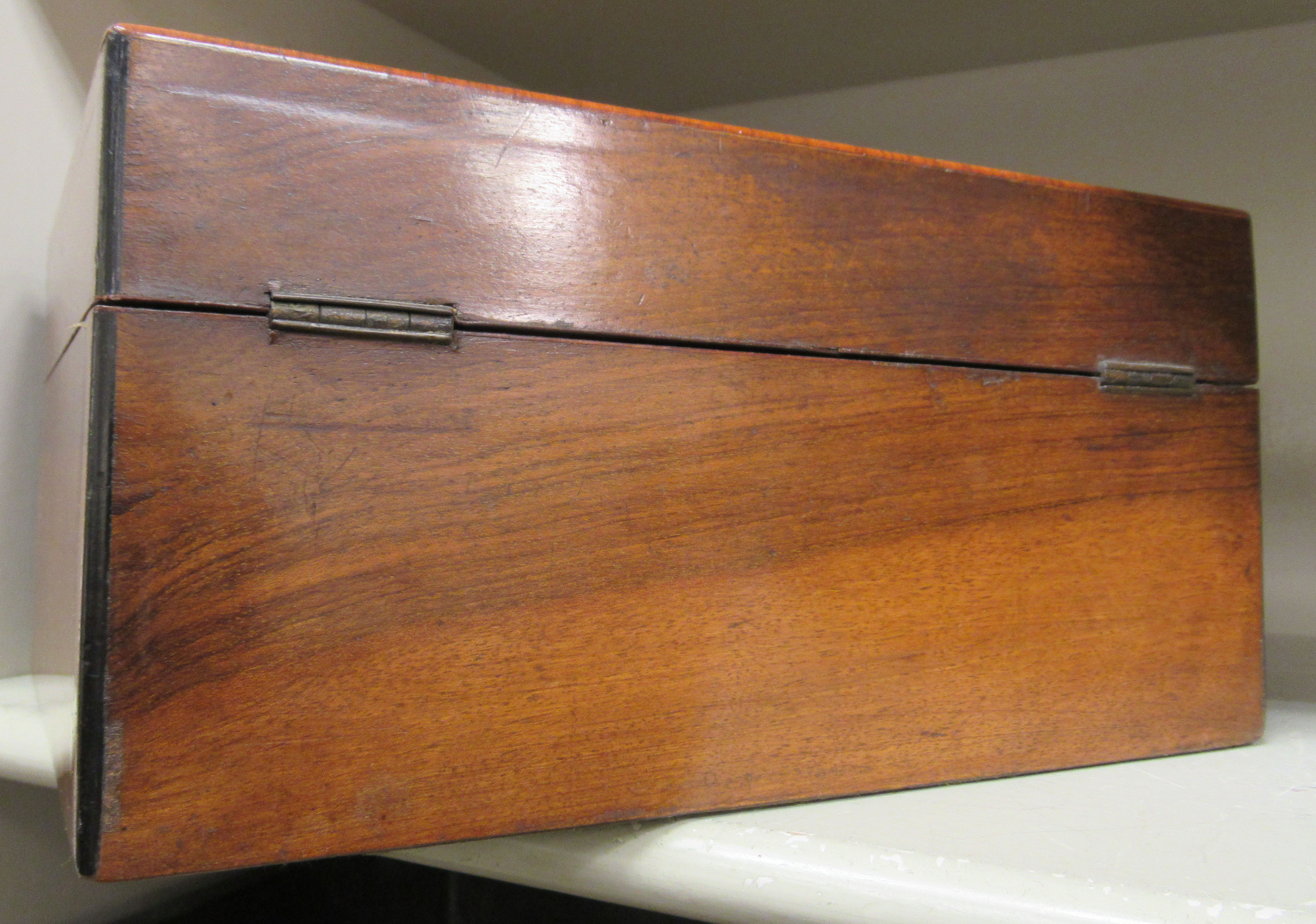 An early 19thC ebony, satinwood and burr walnut work box, - Image 3 of 5