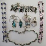 Silver and white metal designer jewellery: to include a Grosse necklace,