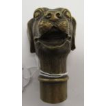 A cast bronze walking cane terminal,