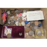 Uncollated coins: to include a United States silver dollar boxed CS