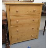 A modern Cotswold Oakley pine four drawer dressing chest, raised on bracket feet 39''h 33.