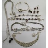 Silver and white metal designer jewellery: to include a pearl and doublet opal bracelet 11