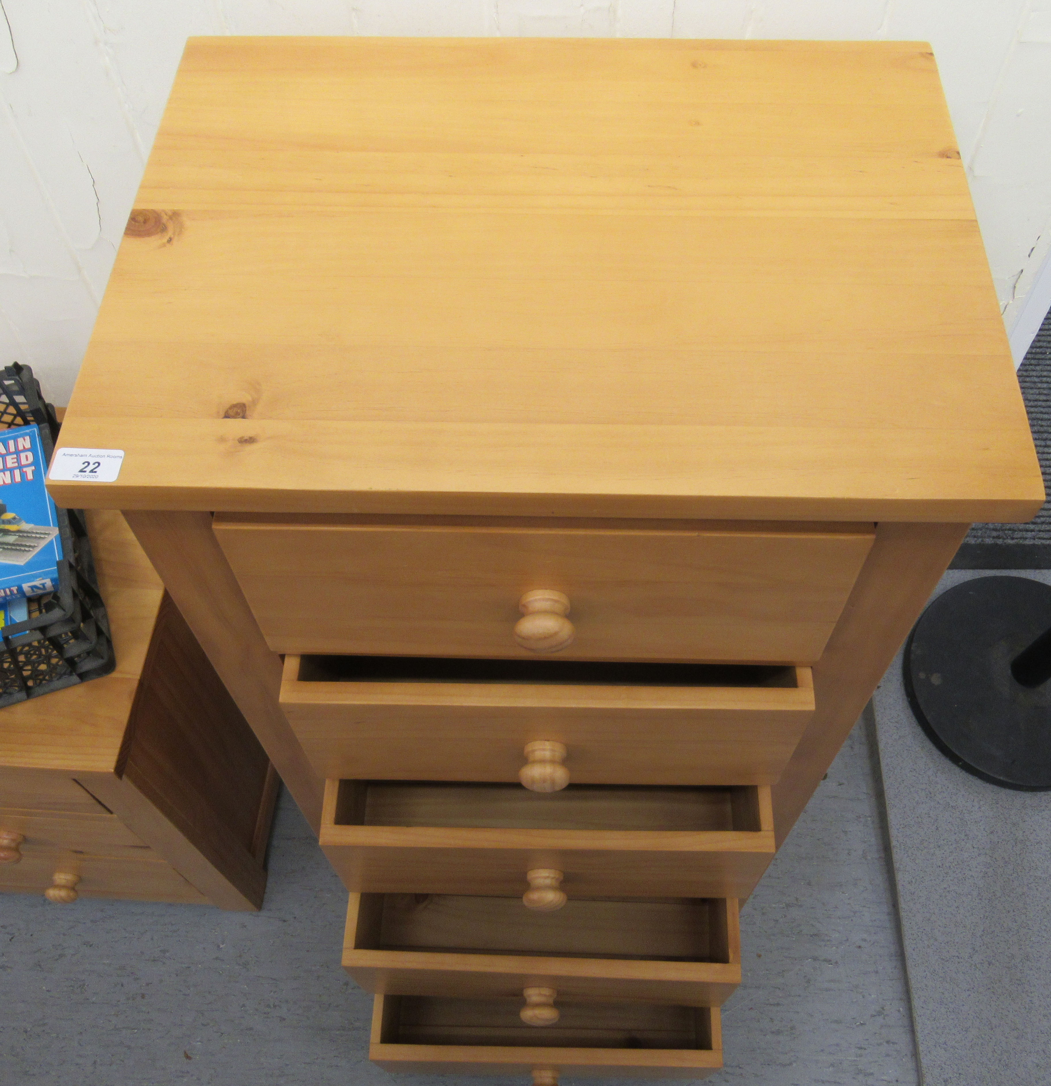 A modern Cotswold Oakley pine five drawer pedestal chest, - Image 2 of 2