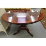 A late Victorian mahogany occasional table with an oval top,